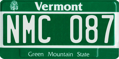 VT license plate NMC087