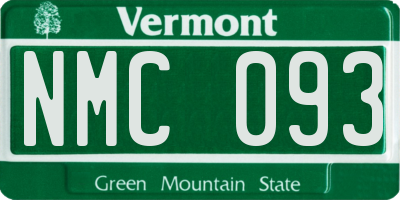 VT license plate NMC093