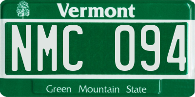 VT license plate NMC094