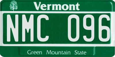 VT license plate NMC096