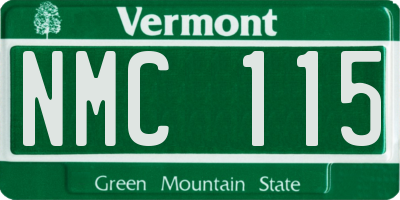 VT license plate NMC115