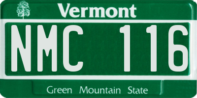 VT license plate NMC116