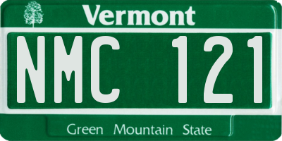 VT license plate NMC121
