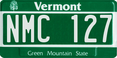 VT license plate NMC127