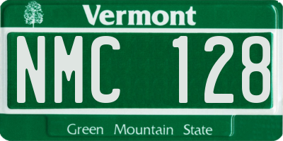 VT license plate NMC128