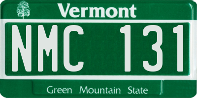VT license plate NMC131