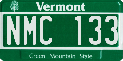 VT license plate NMC133