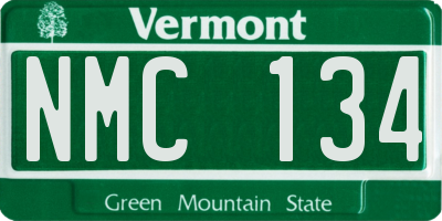 VT license plate NMC134