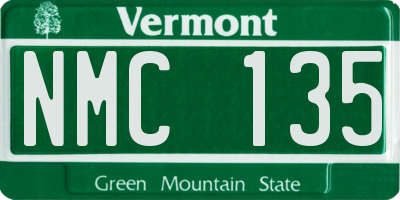 VT license plate NMC135