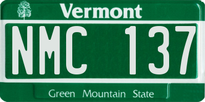 VT license plate NMC137
