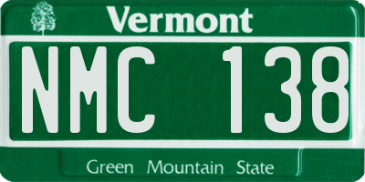 VT license plate NMC138