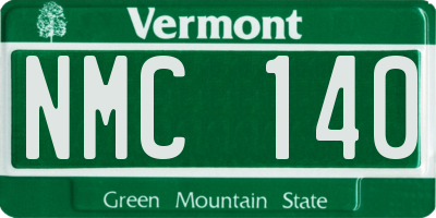 VT license plate NMC140