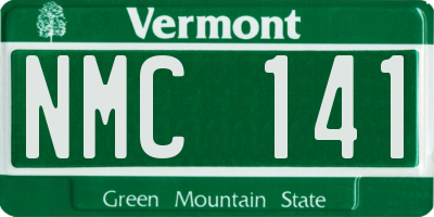 VT license plate NMC141