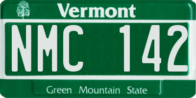 VT license plate NMC142