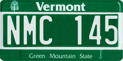VT license plate NMC145