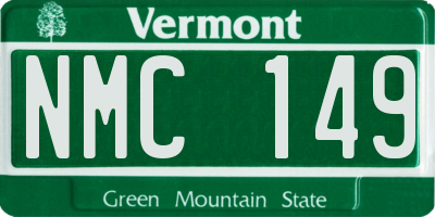 VT license plate NMC149