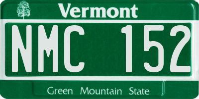 VT license plate NMC152