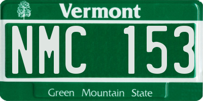 VT license plate NMC153