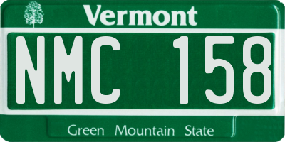 VT license plate NMC158