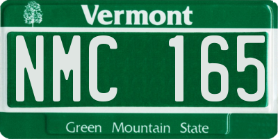 VT license plate NMC165