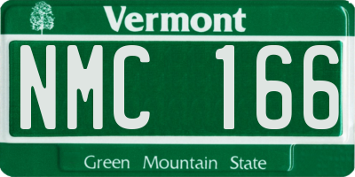 VT license plate NMC166