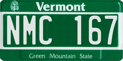 VT license plate NMC167