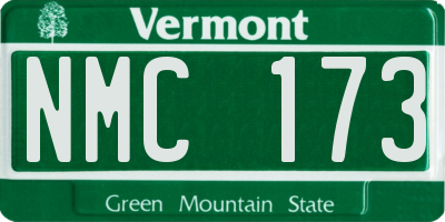 VT license plate NMC173
