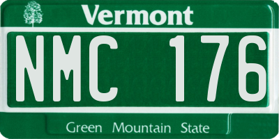 VT license plate NMC176