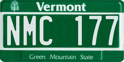 VT license plate NMC177