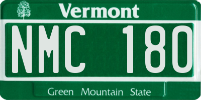 VT license plate NMC180