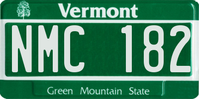 VT license plate NMC182