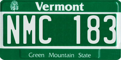 VT license plate NMC183