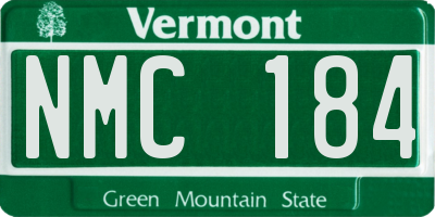 VT license plate NMC184