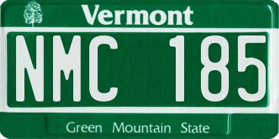 VT license plate NMC185