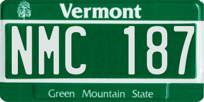 VT license plate NMC187