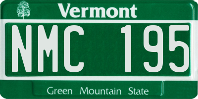 VT license plate NMC195