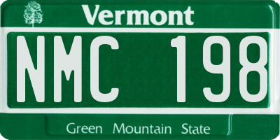 VT license plate NMC198