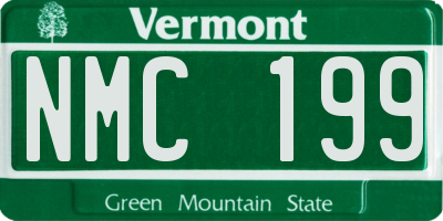 VT license plate NMC199