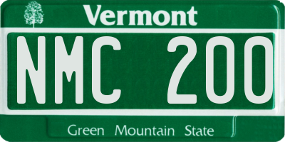 VT license plate NMC200
