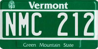 VT license plate NMC212