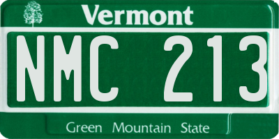 VT license plate NMC213