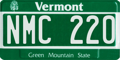 VT license plate NMC220