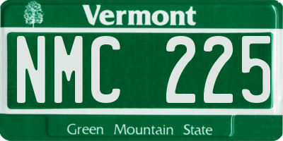 VT license plate NMC225