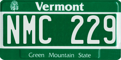 VT license plate NMC229