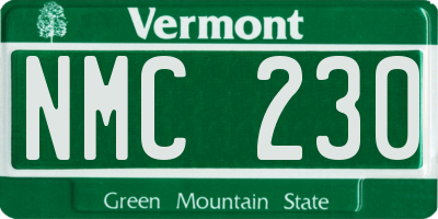 VT license plate NMC230