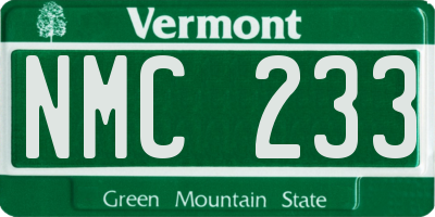 VT license plate NMC233