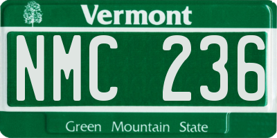 VT license plate NMC236