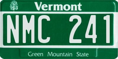 VT license plate NMC241