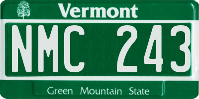 VT license plate NMC243