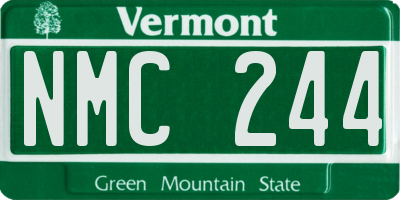 VT license plate NMC244